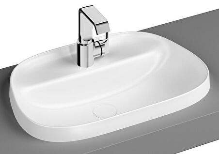 VitrA Frame 5696B401-0041 Armatür Bantlı Tezgah Üstü TV Lavabo, 57 cm, Mat Beyaz