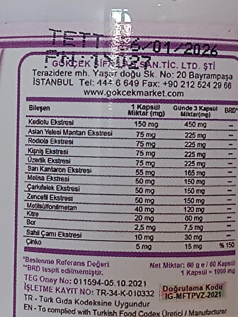 Kedi Otu Kapsül (Valeriana Capsule)