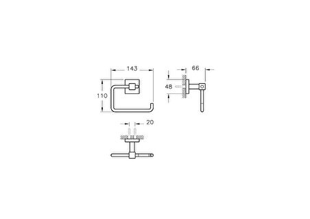 VitrA Q-Line A44997 Tuvalet Kağıtlığı, Krom