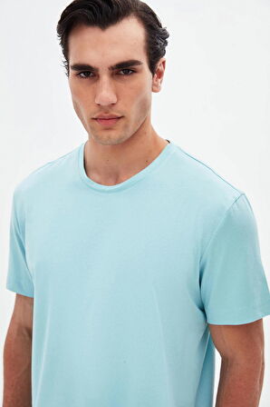 Ds Damat Comfort Turkuaz %100 Pamuk T-Shirt 6HC14ORT02005
