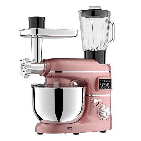 Yasomi Sm 1504bml Rose Gold Led Ekranlı Kıyma Çekme Aparatlı Blender Stand Mikser Mutfak Şefi 1500w