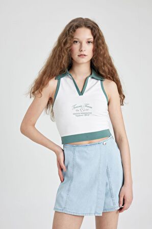 DeFacto Yüksek Bel Mini Jean Şort Etek B8292AX24SMNM85
