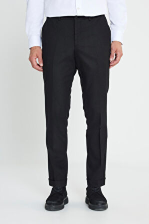 Slim Fit Dar Kesim Beli Gizli Lastikli Yan Cep Klasik Esnek Pantolon