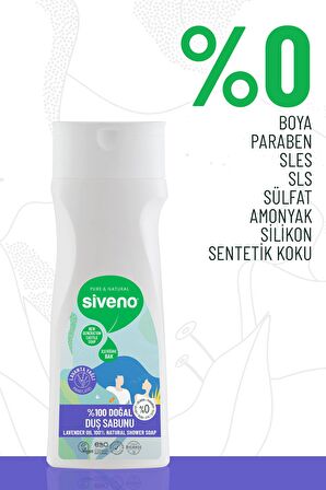 Siveno %100 Doğal Duş Sabunu Lavanta Kokulu Rahatlatıcı Duş Jeli 6 Değerli Bitki Vegan 300 ml