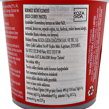 Aroy D Kırmızı Köri Ezmesi 400 gr
