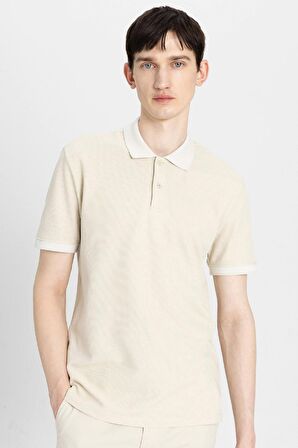 DeFacto New Regular Fit Waffle Kısa Kollu Basic Düz Polo Tişört B4508AX24SPBG430
