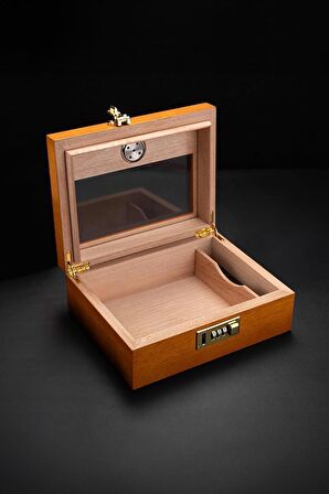 Falconetti Kahverengi Camlı Humidor Şifreli Puro Kutusu rd29khv