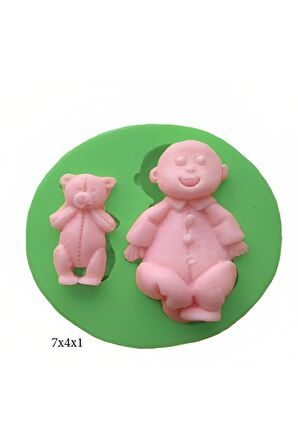Bebek Modeli Silikon Şeker Hamuru Dekor, Sabun, Saksı Ve Mum Kalıbı