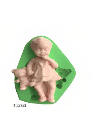 Bebek Modeli Silikon Şeker Hamuru Dekor, Sabun, Saksı Ve Mum Kalıbı