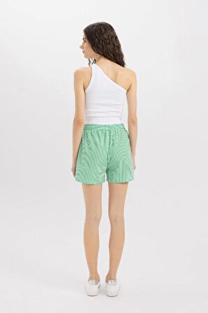 DeFacto Yüksek Bel Kısa Paça Poplin Şort C9303AX24SMGN268