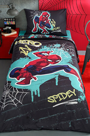 Özdilek Spiderman Street Tek Kişilik Disney Lisanslı Lastikli Fitted Çarşaf Çocuk Nevresim Takımı