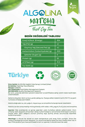 Matcha Çayı Tozu 50gr (%100 YEŞİL ÇAY) (2 ADET)