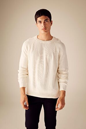 DeFacto Standart Fit Normal Kesim Bisiklet Yaka Basic Düz Triko Kazak A8458AX23AUER100