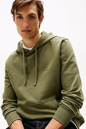 Erkek ESSENTIAL Nakışlı Logo Kapüşonlu Sweatshirt - Yeşil | 2XL