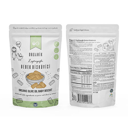 OG Natural 2'li Organik Bebek Bisküvisi 2x300 gr 6 Ay