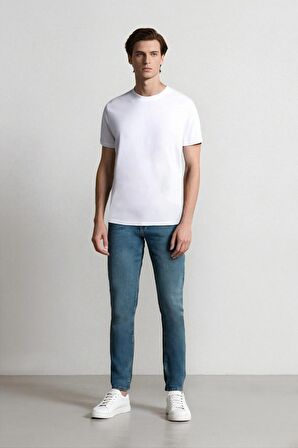 DeFacto Pedro Slim Fit Dar Kalıp Normal Bel Dar Paça Jean Pantolon E3366AX25SPNM29