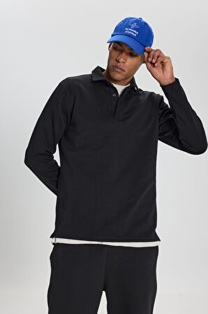 Pamuklu Slim Fit Dar Kesim Uzun Kollu Esnek Polo Yaka Tişört
