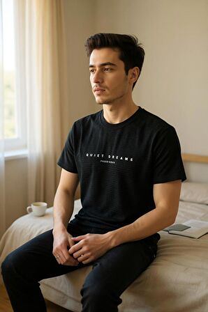 Erkek Regular Yeşil Baskılı T-Shirt
