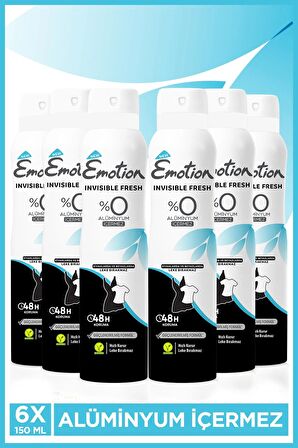 Invisible Fresh Black & White Deodorant 6x150ml