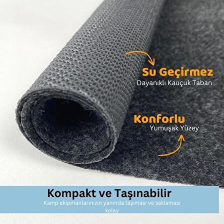 Kamp Matı Çadır Halısı Kaymaz Su Geçirmez Zemin Koruyucu Çadır İçi Dışı Kullanıma Uygun