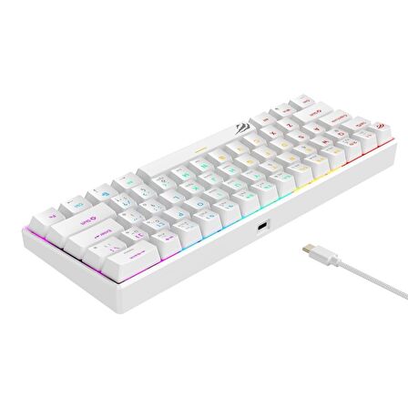 Havit Gamenote KB903L %60 Mekanik Blended Aydınlatma Oyuncu Klavyesi - 61 Tuş - Beyaz