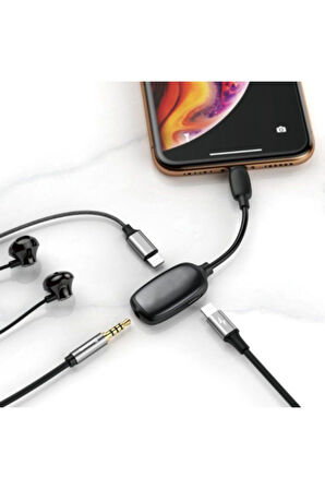 Lightning 3.5mm Kulaklık Şarj Çevirici Dönüştürücü