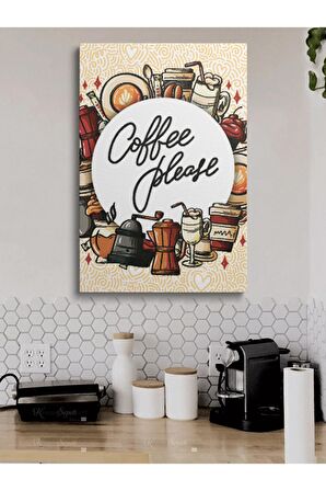 Cafe Caffe Cafeler Kahve Büfe Büfeler Için Abstract Trend Dekoratif Kanvas Canvas Tablo Tablolar
