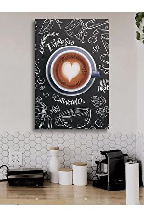 Cafe Caffe Cafeler Kahve Büfe Büfeler Için Abstract Trend Dekoratif Kanvas Canvas Tablo Tablolar