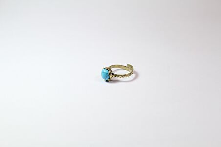 Doğal Taş Firuze Çıtır Doğal Taşlı Ayarlanabilir Yüzük