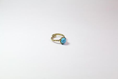 Doğal Taş Firuze Çıtır Doğal Taşlı Ayarlanabilir Yüzük