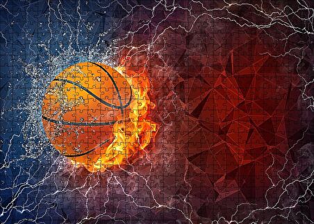 Cakapuzzle  Alev Buz Basketbol Topu Puzzle Yapboz MDF Ahşap