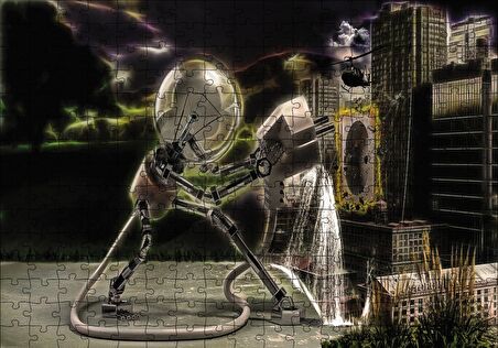 Cakapuzzle  Ampul Robot Işık Teknoloji Elektrik Gelecek Puzzle Yapboz MDF Ahşap