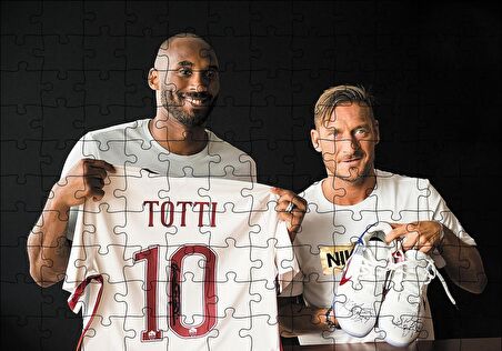 Cakapuzzle  Kobe Bryant ve Totti Puzzle Yapboz MDF Ahşap