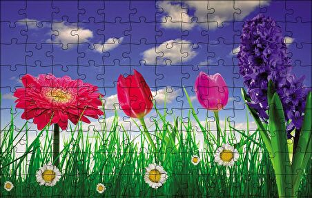 Cakapuzzle  Bahar Çiçekleri Puzzle Yapboz MDF Ahşap