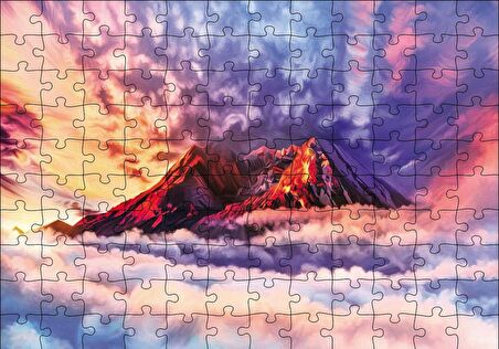 Cakapuzzle  Bulutlar Arasındaki Dağ Puzzle Yapboz MDF Ahşap