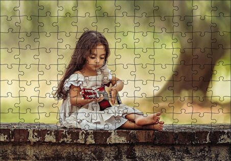 Cakapuzzle  Gitar Çalan Çocuk Puzzle Yapboz MDF Ahşap