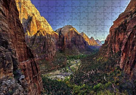 Cakapuzzle  Dağlar Arasındaki Vadi Dere Puzzle Yapboz MDF Ahşap