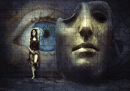 Cakapuzzle  Fantazi Maske Göz Duvar Puzzle Yapboz MDF Ahşap