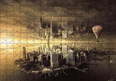 Cakapuzzle  Fantaztik Şehir Puzzle Yapboz MDF Ahşap