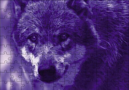 Cakapuzzle  Mavi Kurt Fantastik Puzzle Yapboz MDF Ahşap