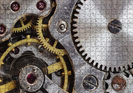 Cakapuzzle  Eski Saat Çarkları Puzzle Yapboz MDF Ahşap