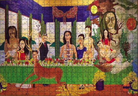 Cakapuzzle  Frida Kahlo Son Akşam Yemeği Puzzle Yapboz MDF Ahşap