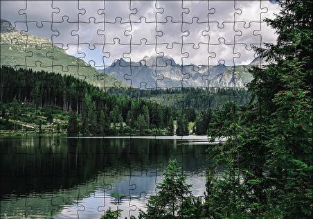 Cakapuzzle  Göl Orman Dağ Puzzle Yapboz MDF Ahşap