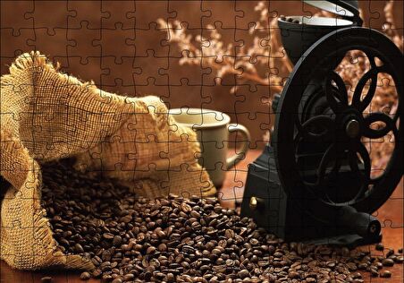 Cakapuzzle  Kahve Kahve Çekme Makinesı Puzzle Yapboz MDF Ahşap