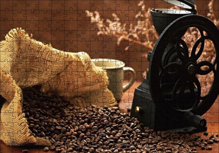 Cakapuzzle  Kahve Kahve Çekme Makinesı Puzzle Yapboz MDF Ahşap