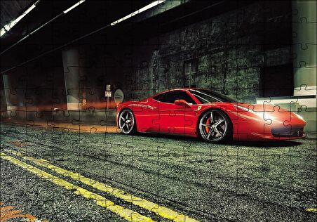 Cakapuzzle  Kırmızı Ferrari Puzzle Yapboz MDF Ahşap