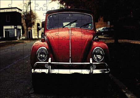 Cakapuzzle  Kırmızı Vosvos Puzzle Yapboz MDF Ahşap