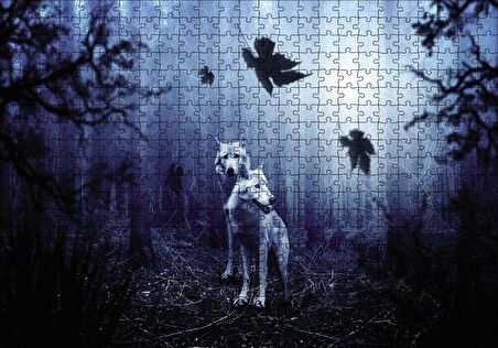 Cakapuzzle  Ormanda Beyaz Kurtlar Puzzle Yapboz MDF Ahşap