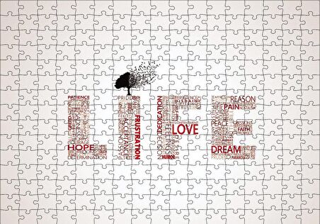 Cakapuzzle  Life Words Minimalism Puzzle Yapboz MDF Ahşap