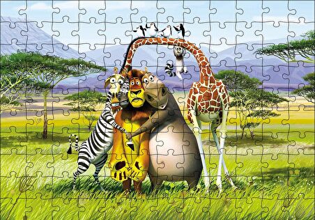 Cakapuzzle  Madagascar Çizgi Film Puzzle Yapboz MDF Ahşap